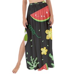 Watermelon Doodle Pattern Maxi Chiffon Tie-up Sarong by Cemarart