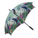 Peacock Parrot Bird Pattern Exotic Summer Green Flower Jungle Paradise Golf Umbrellas View2