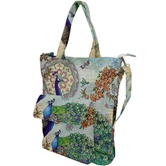 Royal Peacock Feather Art Fantasy Shoulder Tote Bag by Cemarart