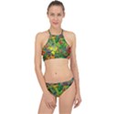 The Chameleon Colorful Mushroom Jungle Flower Insect Summer Dragonfly Halter Bikini Set View1