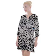 Leopard In Art, Animal, Graphic, Illusion Open Neck Shift Dress by nateshop