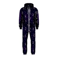 Zodiac Symbols Sign And Stars Pattern Seamless Pattern Hooded Jumpsuit (kids) by Cemarart