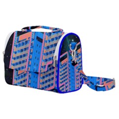 Fantasy City Architecture Building Cityscape Satchel Shoulder Bag by Cemarart