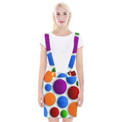 Abstract Dots Colorful Braces Suspender Skirt by nateshop