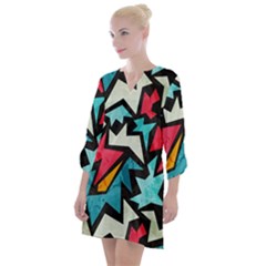 Abstract, Colorful, Colors Open Neck Shift Dress by nateshop