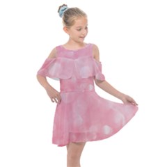 Pink Glitter Background Kids  Shoulder Cutout Chiffon Dress by nateshop