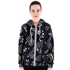 Knowledge Drawing Education Science Women s Zipper Hoodie by Proyonanggan