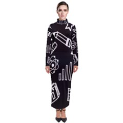 Knowledge Drawing Education Science Turtleneck Maxi Dress by Proyonanggan