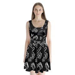 Knowledge Drawing Education Science Split Back Mini Dress  by Proyonanggan