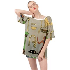 Egyptian Man Artifact Royal Oversized Chiffon Top by Proyonanggan