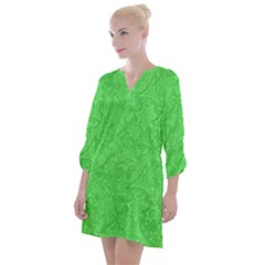 Green-2 Open Neck Shift Dress by nateshop