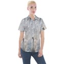 White Feathers, Animal, Bird, Feather, Peacock Women s Short Sleeve Pocket Shirt View1