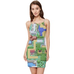 Pixel Map Game Summer Tie Front Dress by Cemarart