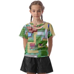 Pixel Map Game Kids  Front Cut T-shirt by Cemarart