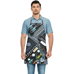 Motherboard Board Circuit Electronic Technology Kitchen Apron by Cemarart