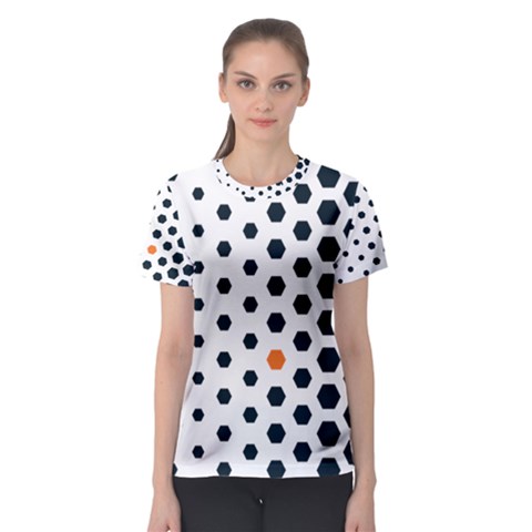 Honeycomb Hexagon Pattern Abstract Women s Sport Mesh T-shirt by Grandong