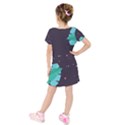 Leaves Flowers Border Frame Floral Kids  Short Sleeve Velvet Dress View2