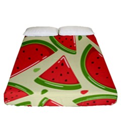 Cute Watermelon Seamless Pattern Fitted Sheet (queen Size) by Grandong