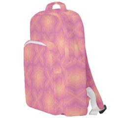 Fuzzy Peach Aurora Pink Stars Double Compartment Backpack by PatternSalad