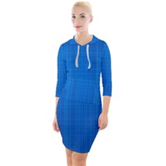 Blue Abstract, Background Pattern Quarter Sleeve Hood Bodycon Dress by nateshop