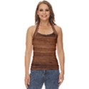 Brown Wooden Texture Basic Halter Top View1