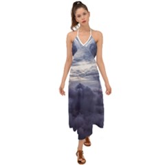 Majestic Clouds Landscape Halter Tie Back Dress  by dflcprintsclothing