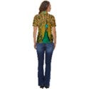 Peacock Feather Bird Peafowl Women s Short Sleeve Double Pocket Shirt View4