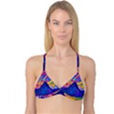 Blue And Purple Mountain Painting Psychedelic Colorful Lines Reversible Tri Bikini Top View1