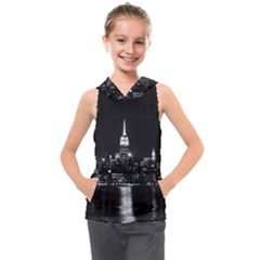 Photography Of Buildings New York City  Nyc Skyline Kids  Sleeveless Hoodie by Cemarart