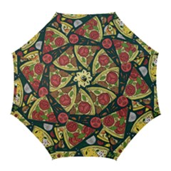 Seamless Pizza Slice Pattern Illustration Great Pizzeria Background Golf Umbrellas by Cemarart