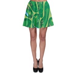 Golf Course Par Golf Course Green Skater Skirt by Cemarart