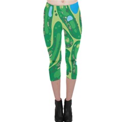 Golf Course Par Golf Course Green Capri Leggings  by Cemarart