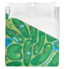 Golf Course Par Golf Course Green Duvet Cover (queen Size) by Cemarart