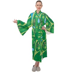 Golf Course Par Golf Course Green Maxi Velvet Kimono by Cemarart