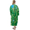 Golf Course Par Golf Course Green Maxi Velvet Kimono View2