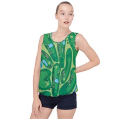 Golf Course Par Golf Course Green Bubble Hem Chiffon Tank Top by Cemarart