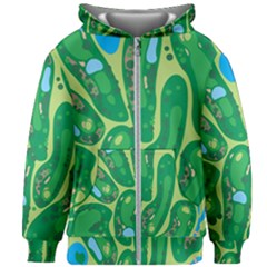 Golf Course Par Golf Course Green Kids  Zipper Hoodie Without Drawstring by Cemarart