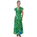 Golf Course Par Golf Course Green Flutter Sleeve Maxi Dress View1