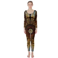 Barcelona Stained Glass Window Long Sleeve Catsuit by Cemarart