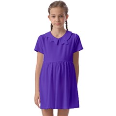 Ultra Violet Purple Kids  Asymmetric Collar Dress by bruzer