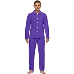 Ultra Violet Purple Men s Long Sleeve Velvet Pocket Pajamas Set by bruzer