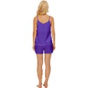 Ultra Violet Purple V-Neck Satin Pajamas Set View4