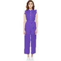 Ultra Violet Purple Women s Frill Top Chiffon Jumpsuit View1