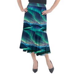 Aurora Borealis Midi Mermaid Skirt by Ndabl3x