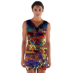 Hexagon Honeycomb Pattern Design Wrap Front Bodycon Dress by Ndabl3x