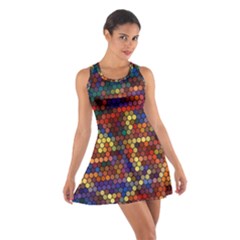 Hexagon Honeycomb Pattern Design Cotton Racerback Dress by Ndabl3x