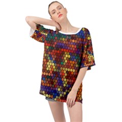 Hexagon Honeycomb Pattern Design Oversized Chiffon Top by Ndabl3x