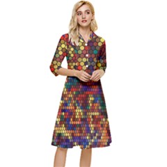 Hexagon Honeycomb Pattern Design Classy Knee Length Dress by Ndabl3x