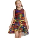 Hexagon Honeycomb Pattern Design Kids  Frill Swing Dress View1