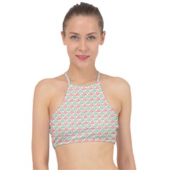 Spirals Geometric Pattern Design Halter Bikini Top by Ndabl3x